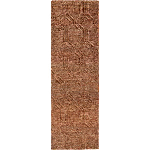 Galloway 96 X 30 inch Rust, Khaki, Dark Brown Rug