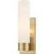 Boreas 1 Light 4.5 inch Champagne Bronze ADA Sconce Wall Light in Matte White Glass