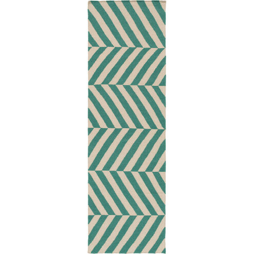 Frontier 96 X 30 inch Emerald, Cream Rug