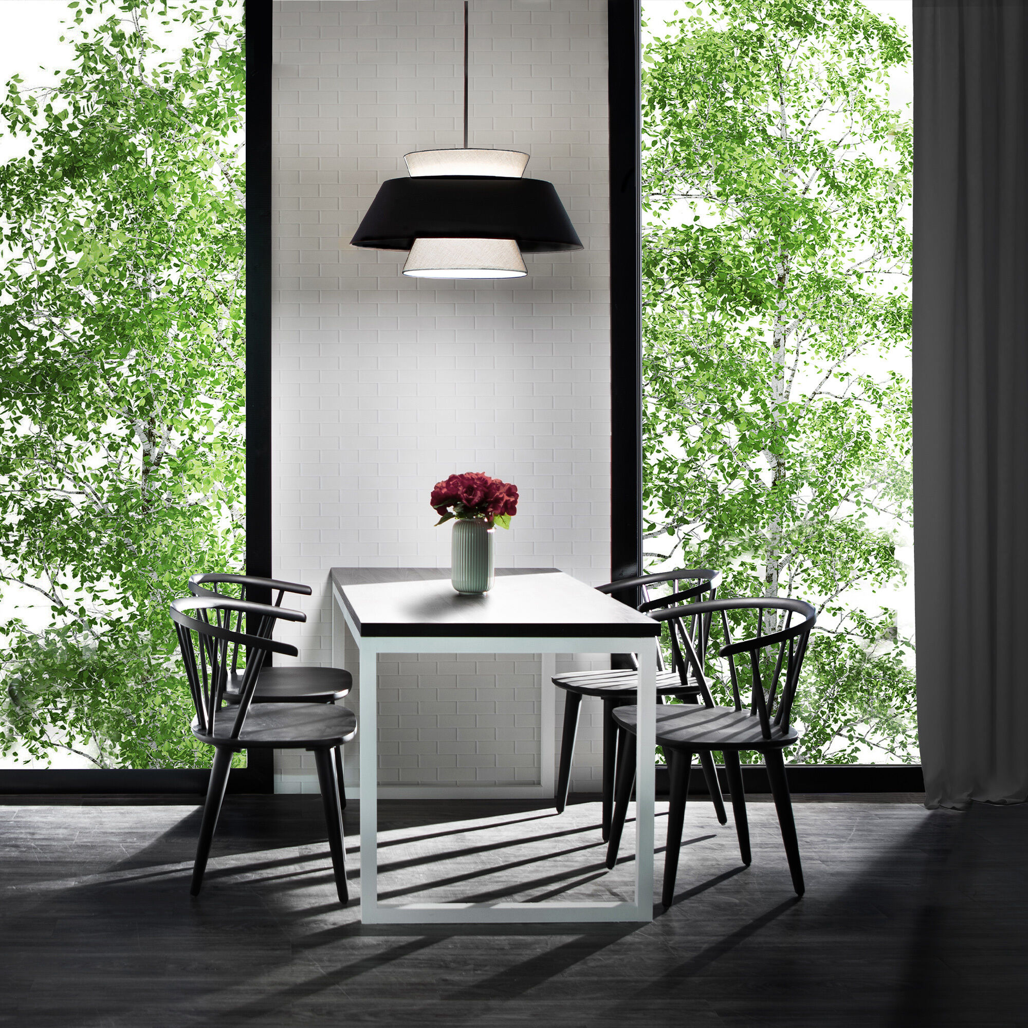 Rockabilly LED 26 inch Black Pendant Ceiling Light, dweLED