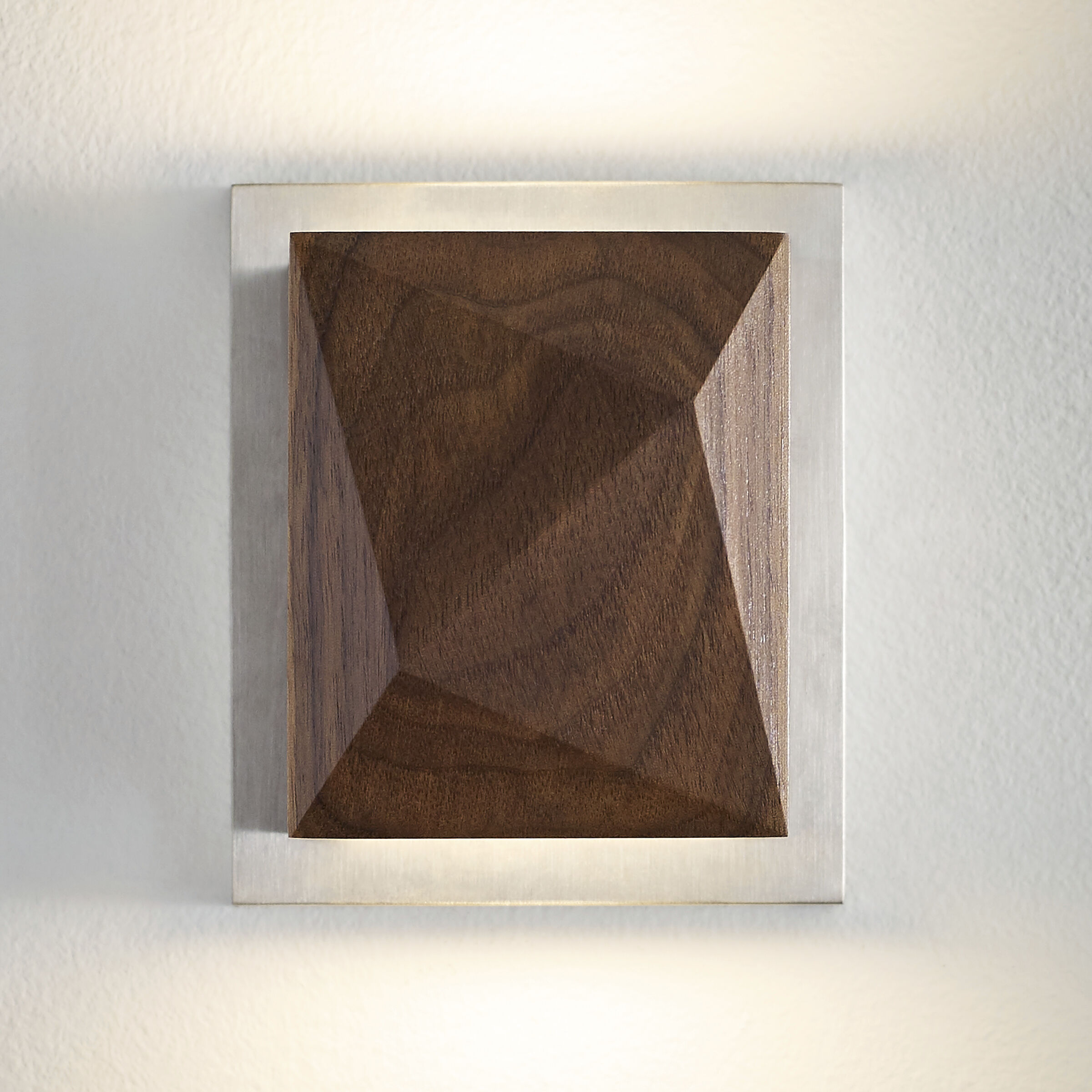 Cafe Wall Light in LED 90 CRI 3000K 120V, Walnut/Satin Nickel, Integrated LED
