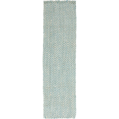 Reeds 36 X 24 inch Aqua/Cream Rugs, Jute