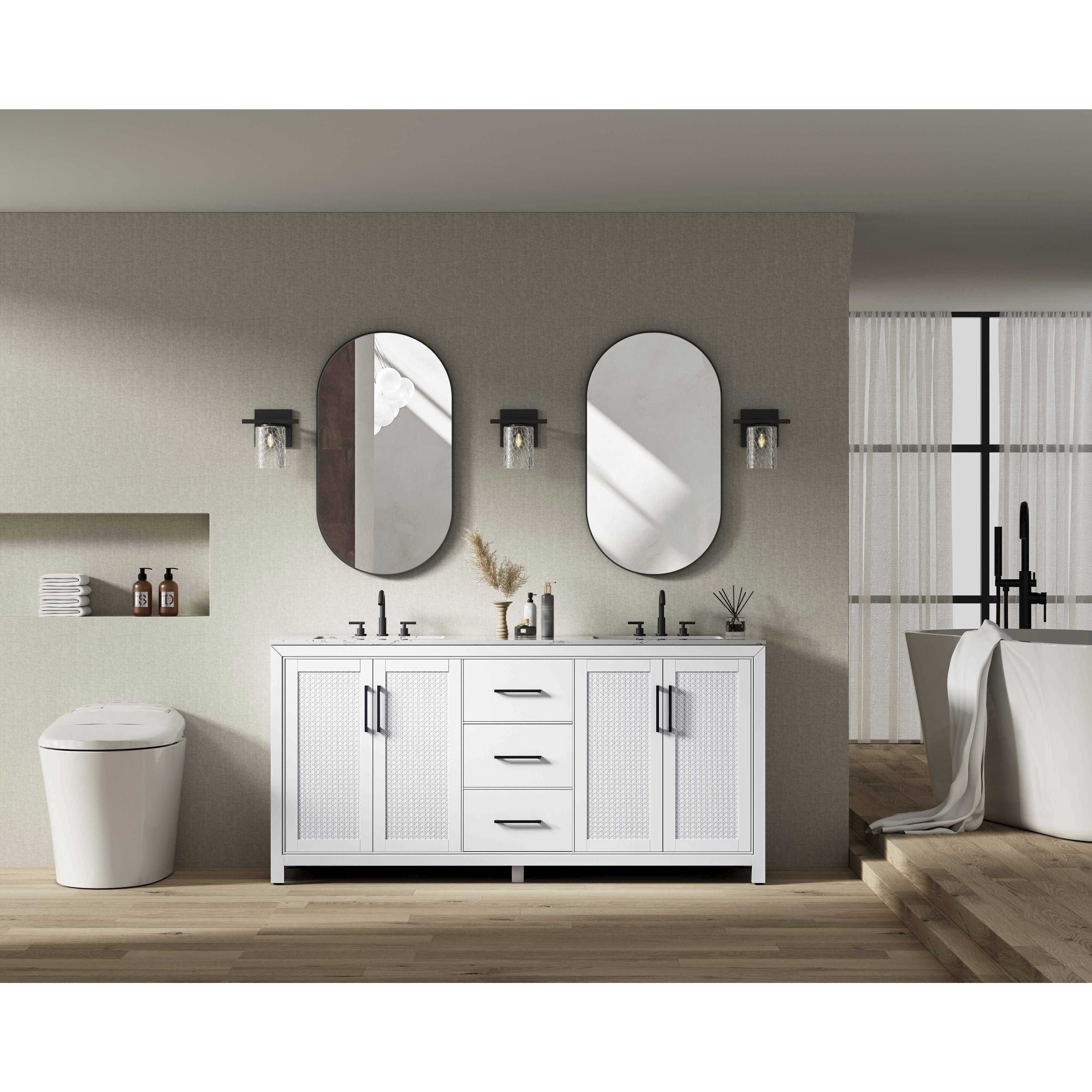 Alina 72 X 34 inch White Bathroom Vanity Cabinet