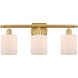 Ballston Cobbleskill LED 26 inch Satin Gold Bath Vanity Light Wall Light in Matte White Glass, Ballston