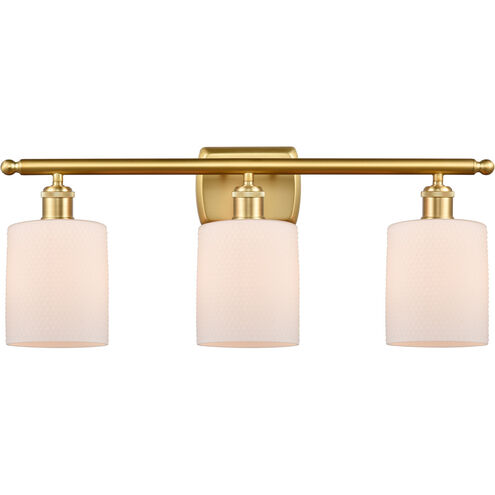Ballston Cobbleskill LED 26 inch Satin Gold Bath Vanity Light Wall Light in Matte White Glass, Ballston