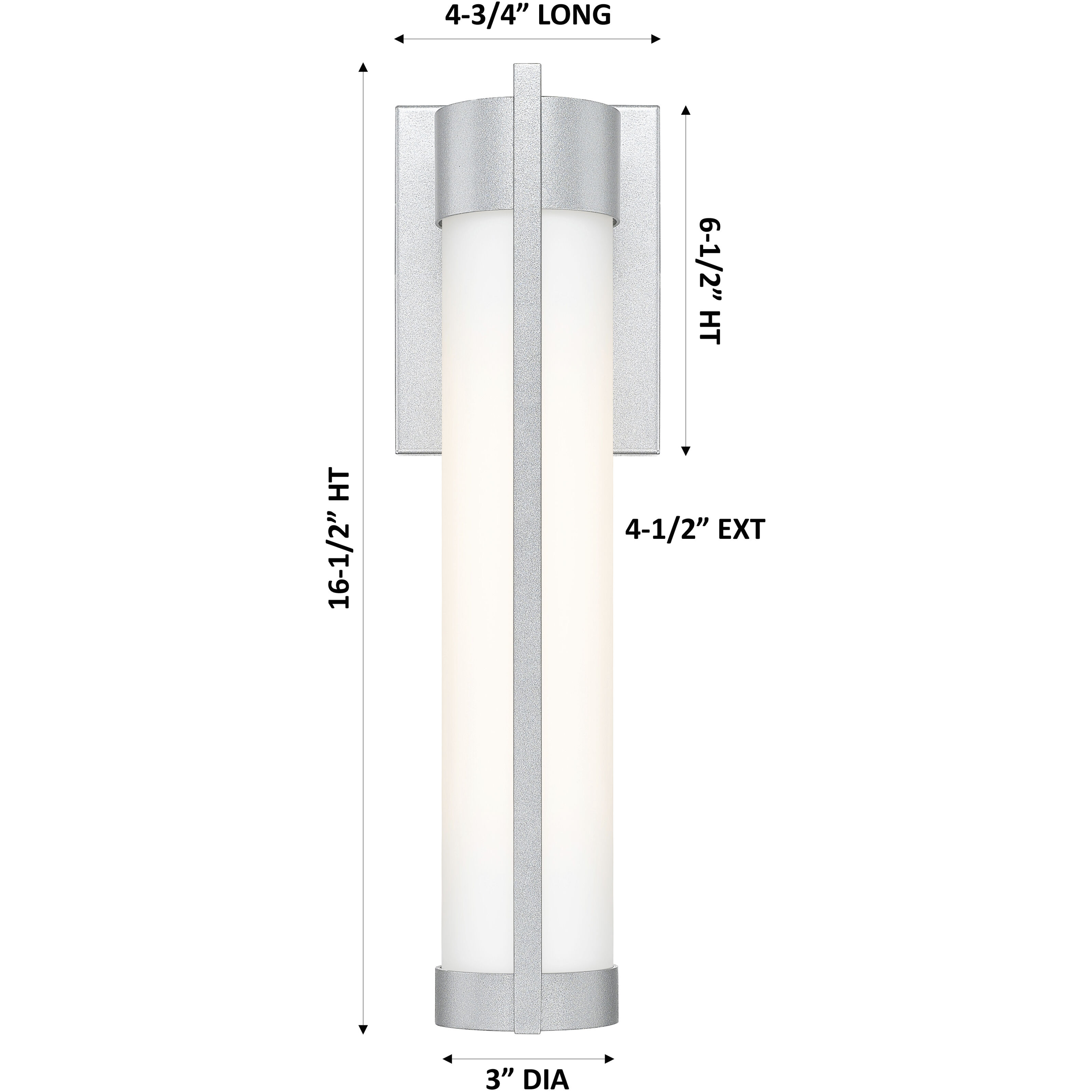Stratford 1 Light 16.63 inch Silver Outdoor Sconce in White Glass