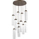 Ledgestone LED 34 inch Flat Bronze Chandelier Ceiling Light, Round Multi-Port
