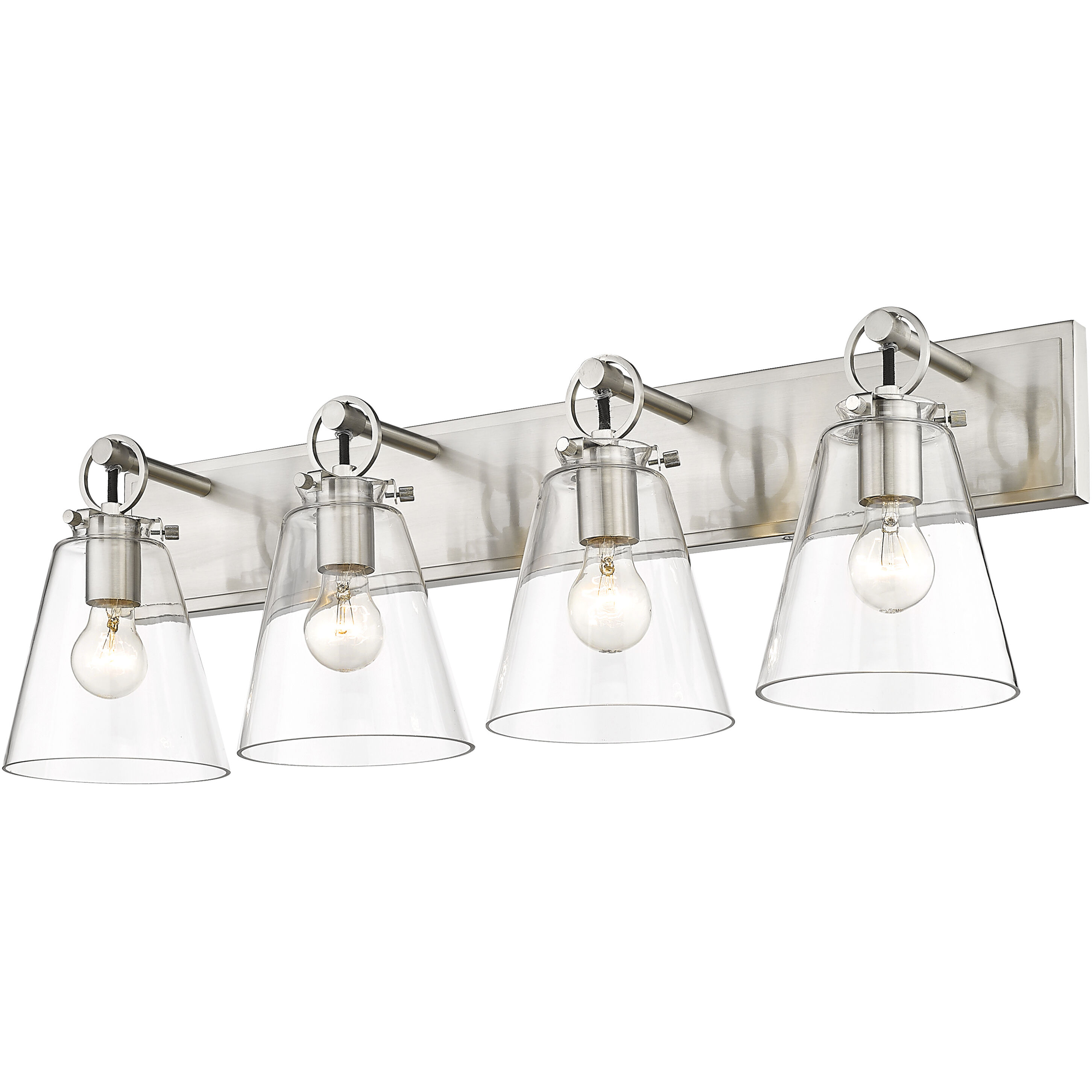 Harper 4 Light 31.25 inch Brushed Nickel Vanity Wall Light in Brushed Aluminum
