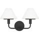 Mendota 2 Light 18 inch Midnight Black Sconce Wall Light, Medium