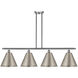 Ballston Cone 4 Light 50 inch Brushed Satin Nickel Island Light Ceiling Light