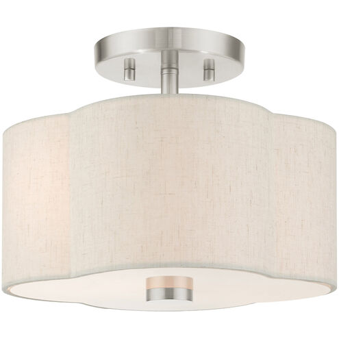 Solstice 2 Light 11 inch Brushed Nickel Semi Flush Ceiling Light