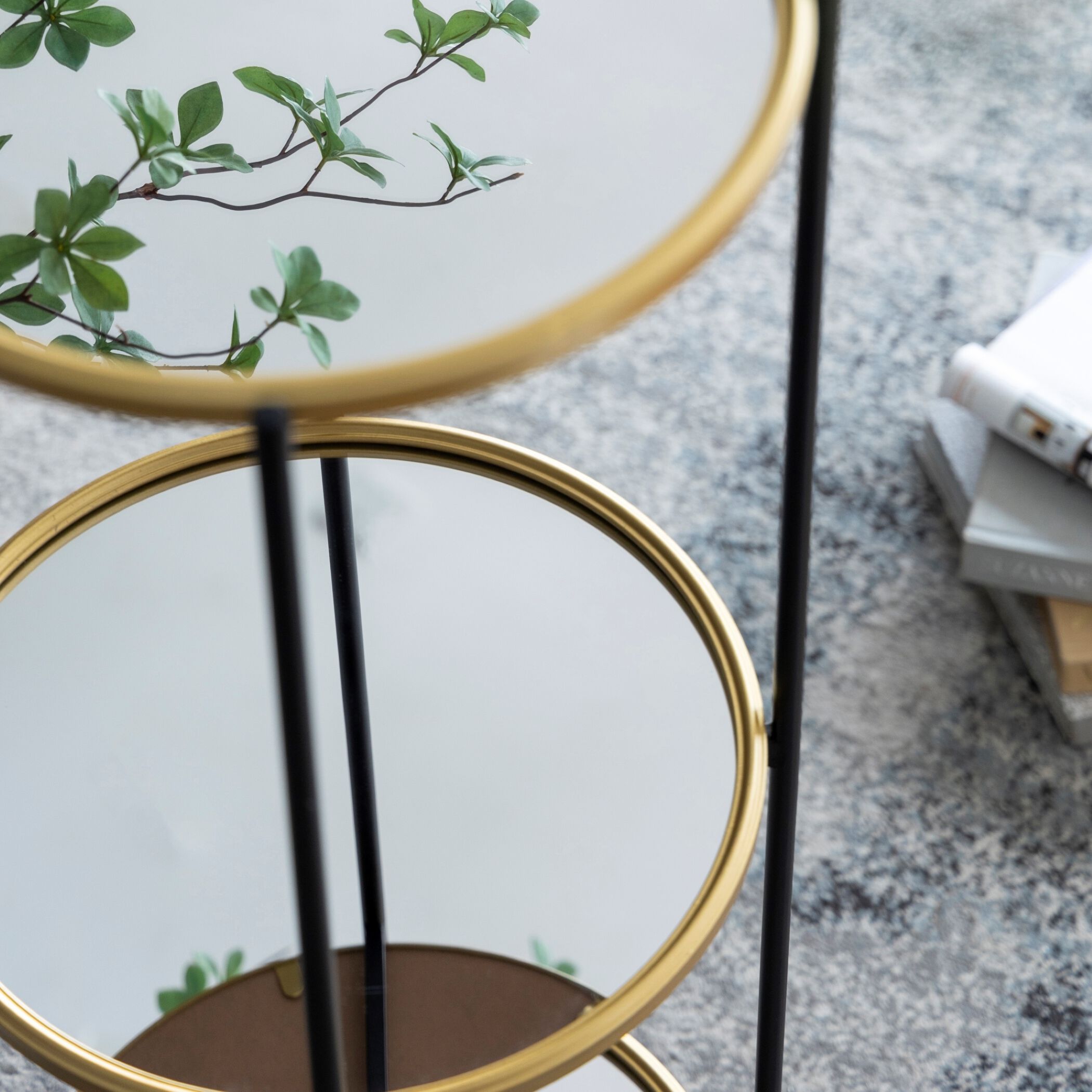 Hannes 39.4 X 16.1 X 16.1 inch Black/Gold Shelf