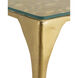 Honeycomb 22.5 X 12 inch Gold and Clear Drinks Table, Marjorie Skouras Collection