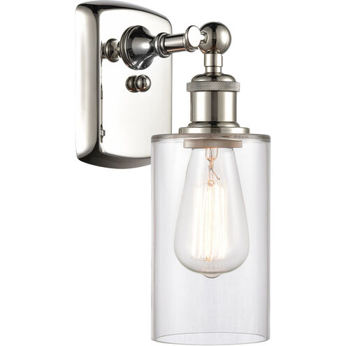 Ballston Clymer 1 Light 4 inch Polished Nickel Sconce Wall Light in Clear Glass, Ballston