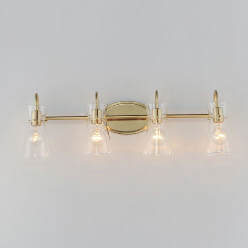 Ava 4 Light 30.7 inch Natural Aged Brass Bath Vanity Light Wall Light