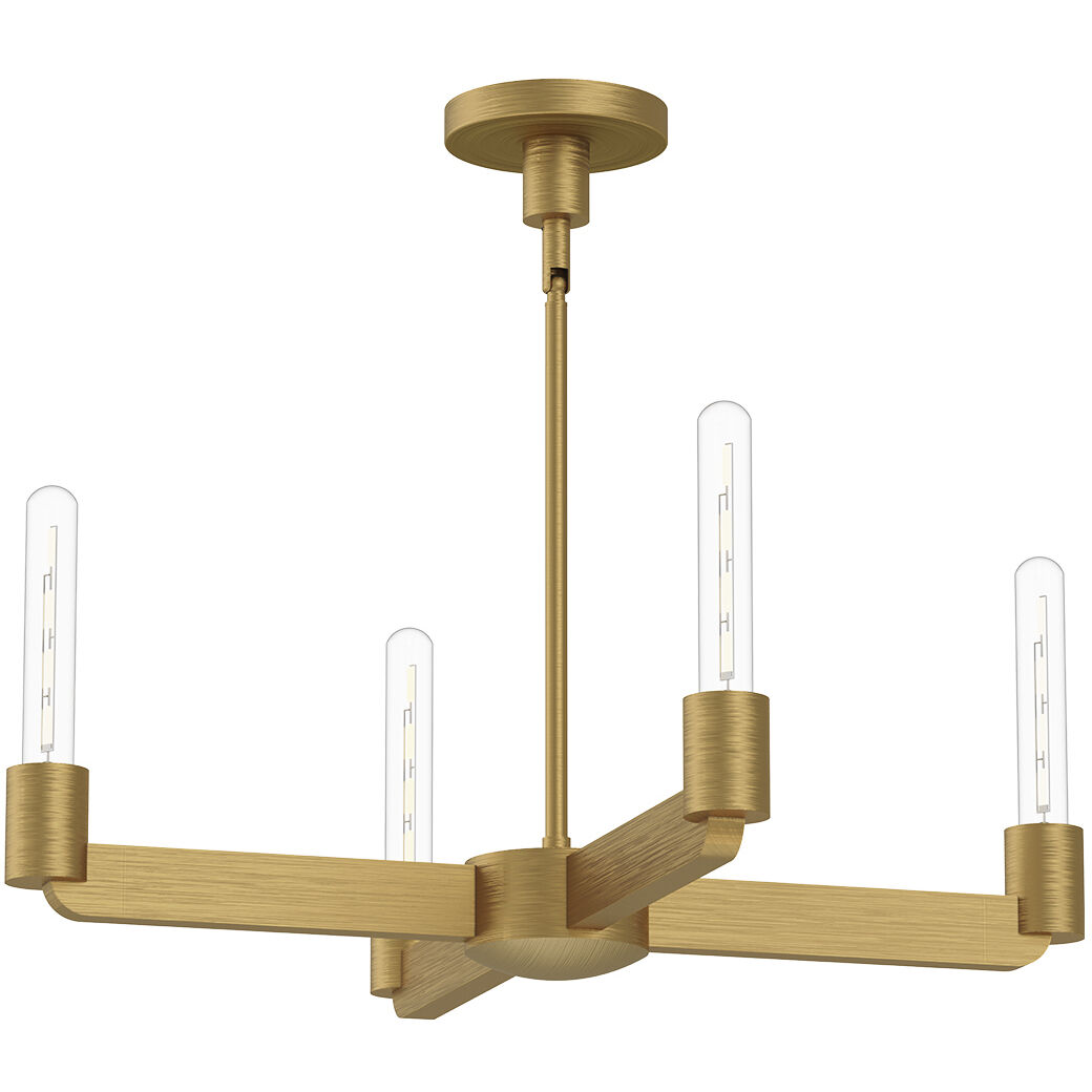 Alora Mood Claire 4 Light 25 inch Aged Gold Chandelier Ceiling Light