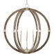 Bastian 6 Light 31 inch Chateau Gray/Contemporary Silver Leaf Orb Chandelier Ceiling Light