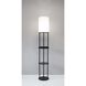 Signature 66.5 inch 150 watt Black Shelf Floor Lamp Portable Light, with USB Port and AC Outlet
