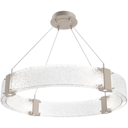 Parallel LED 32.7 inch Beige Silver Chandelier Ceiling Light in Metallic Beige Silver, Clear Rimelight, 2700K LED, Ring
