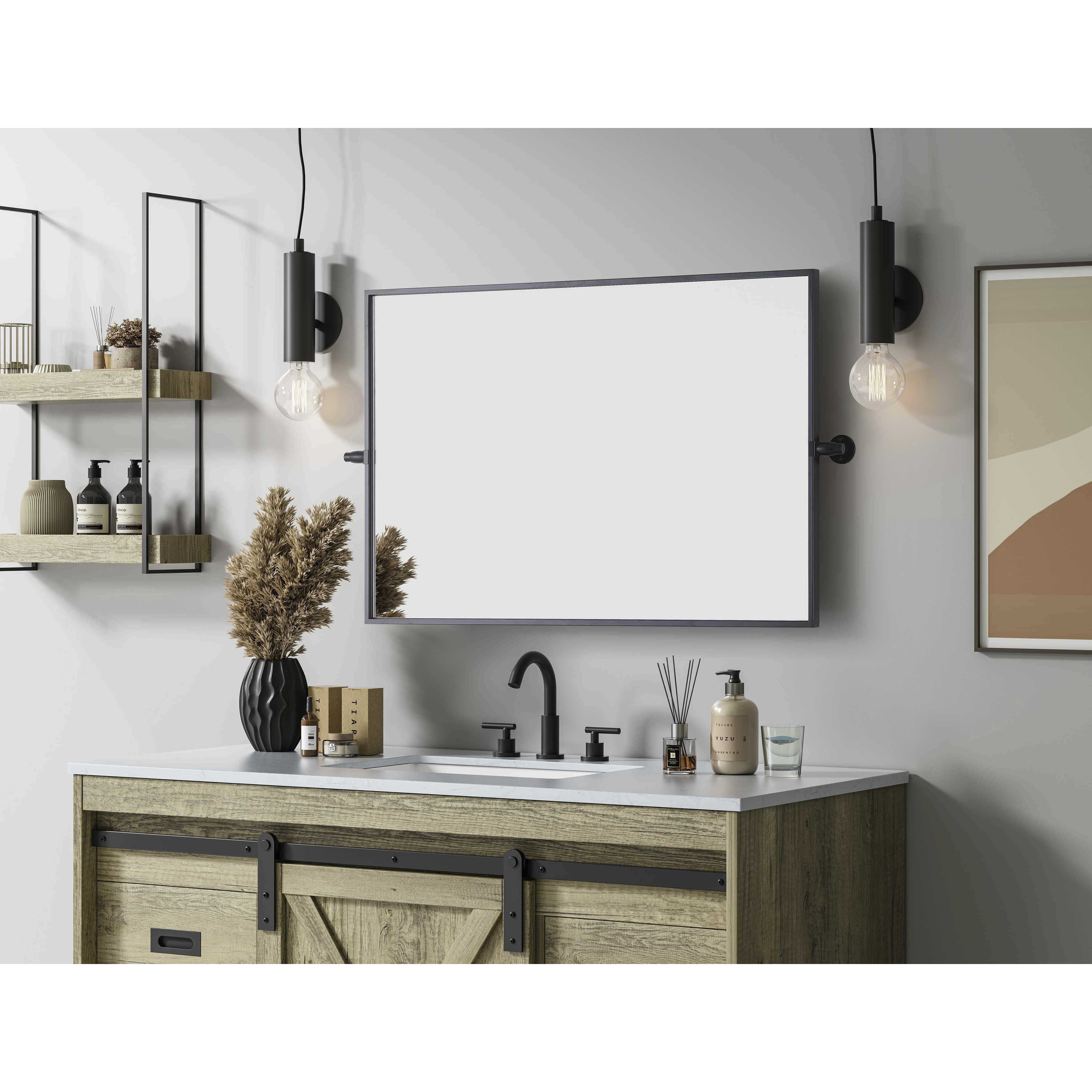 Amoura 36 X 24 inch Black Mirror