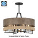 Silver Creek 4 Light 20 inch Stone Grey/Coal/Brushed Nickel Convertible Pendant Ceiling Light