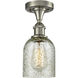 Edison Caledonia 1 Light 5 inch Brushed Satin Nickel Semi-Flush Mount Ceiling Light in Mica Glass