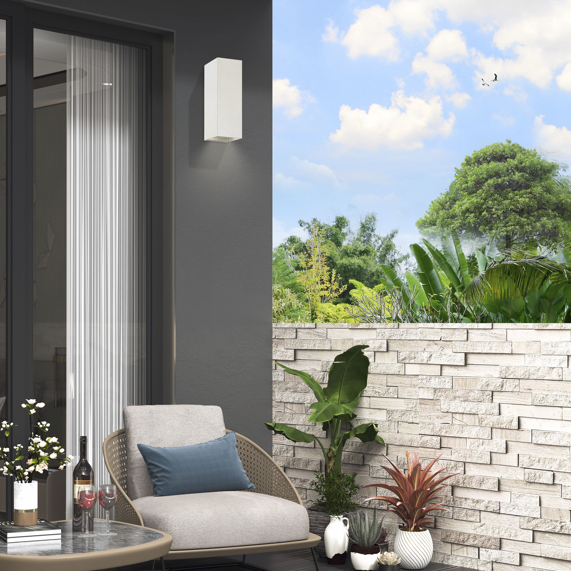 Derby 1 Light 14 inch Brushed Nickel Outdoor / Indoor  Sconce, Large