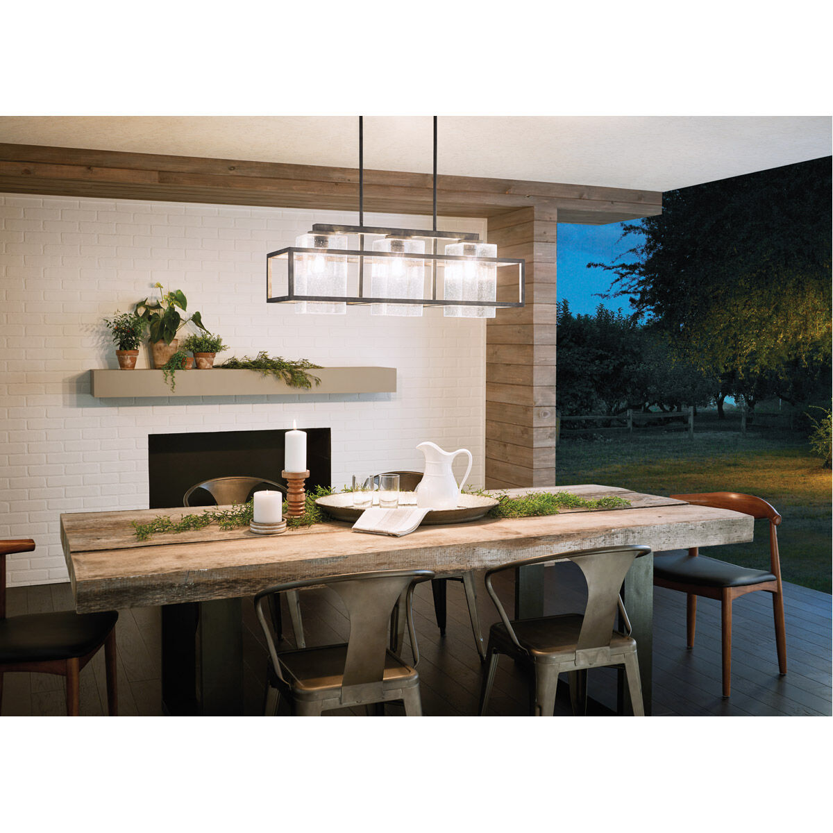 Wright 3 Light 12 inch Weathered Zinc Outdoor Chandelier