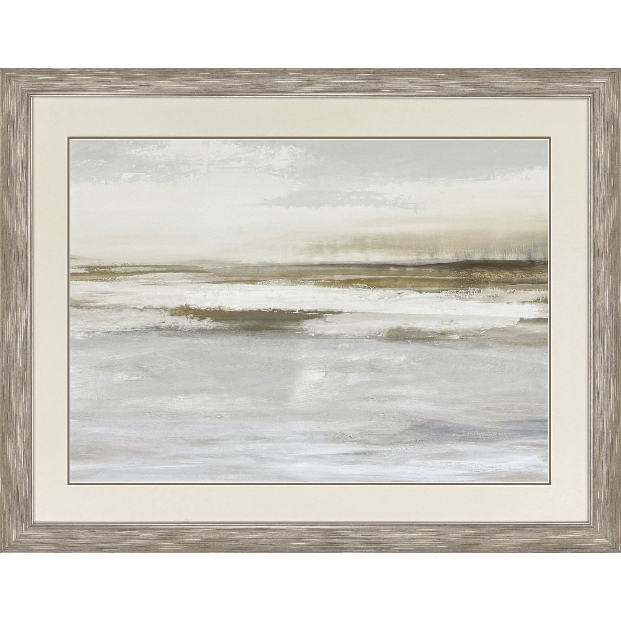 Horizon Light II White and Brown and Beige and Neutral Framed Art