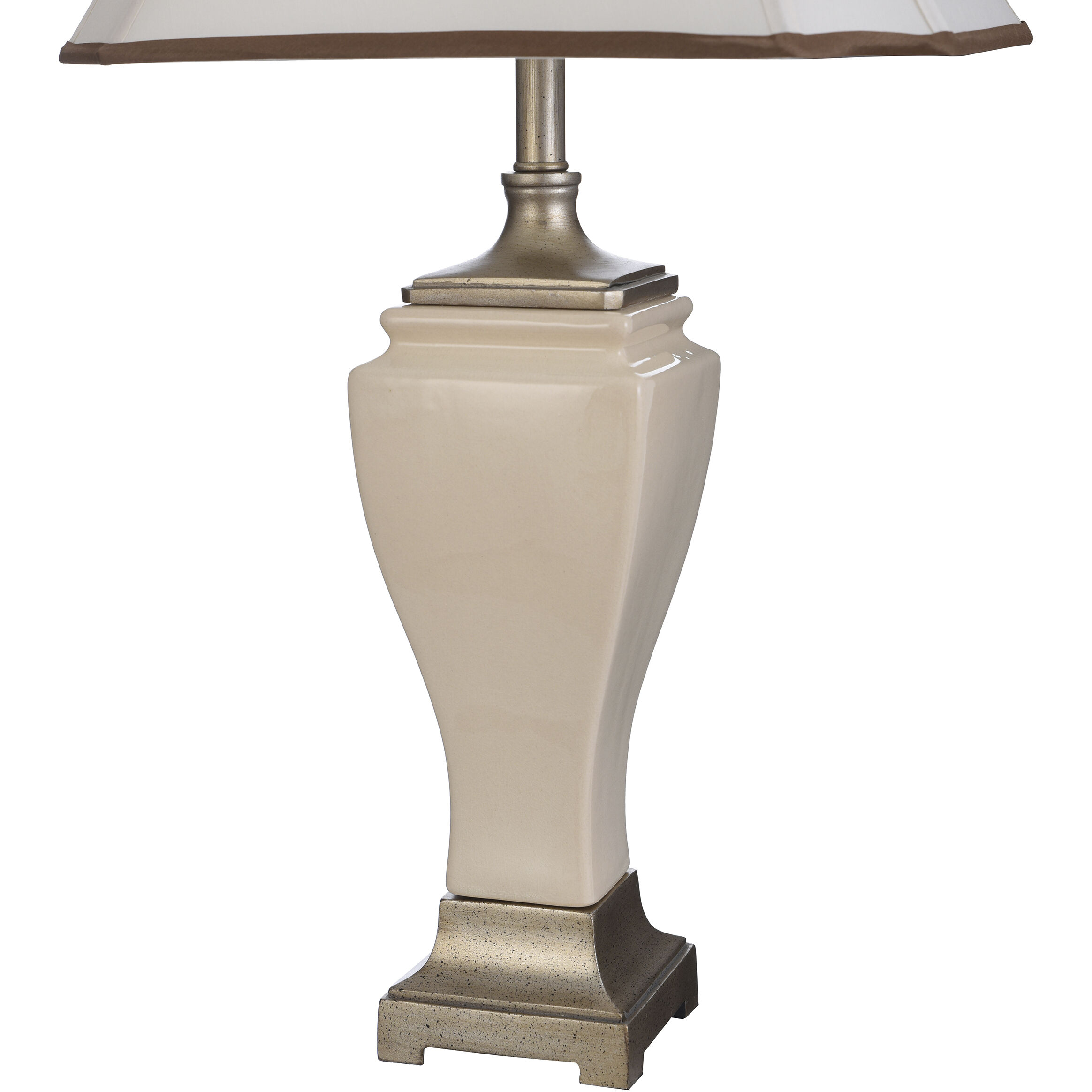 Signature 32 inch 100 watt Cream Crackle Table Lamp Portable Light 