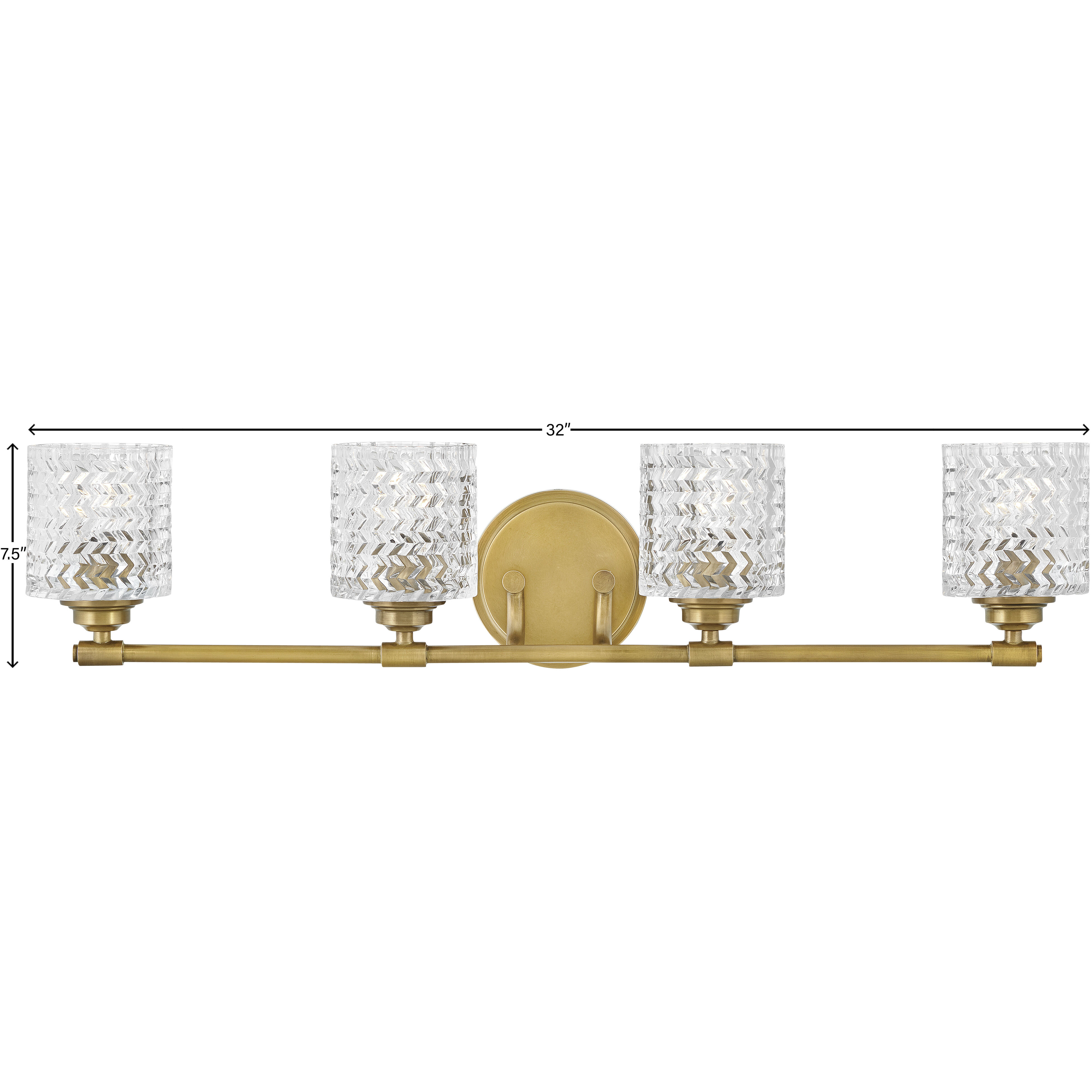Elle 4 Light 32 inch Heritage Brass Vanity Light Wall Light