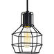 Secure 1 Light 6 inch Black Down Mini Pendant Ceiling Light