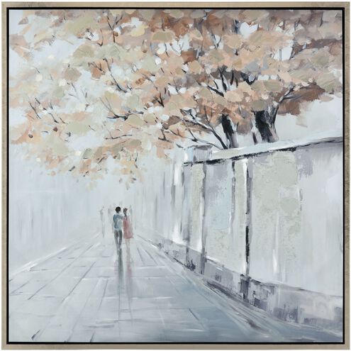 Rue Ames Gray with Brown and Antique Gold Framed Wall Art