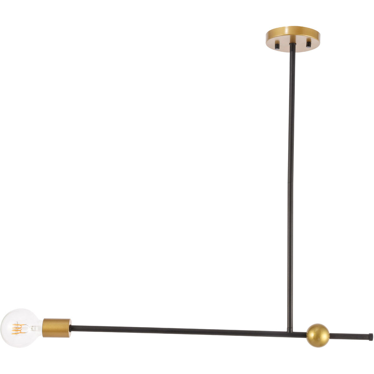 Brees 1 Light 27 inch Black and Brass Pendant Ceiling Light