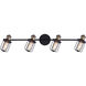 Madison 4 Light Black And Gold Track Ceiling Light