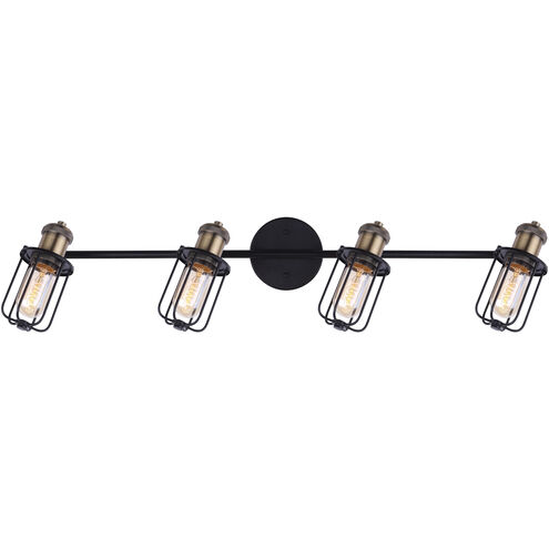 Madison 4 Light Black And Gold Track Ceiling Light