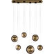 Saturn LED 6 inch Antique Brass and Black Bronze Multi Pendant Ceiling Light