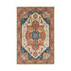 Douglas 102 X 66 inch Burnt Orange/Sky Blue/Camel Rugs, Wool and Cotton