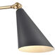 Luca 22.5 inch 60.00 watt Natural Brass Swingarm Sconce Wall Light in Matte Black