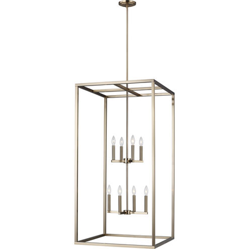 Moffet Street 8 Light 23.5 inch Satin Brass Foyer Pendant Ceiling Light, Extra Large