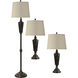 Signature 31 inch 100 watt Bronze Wood Floor and Table Lamp Portable Light