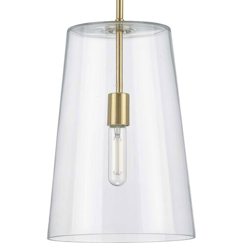 Clarion 1 Light 11 inch Satin Brass Pendant Ceiling Light, Medium
