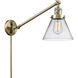 Large Cone 30 inch 60.00 watt Antique Brass Swing Arm Wall Light, Franklin Restoration