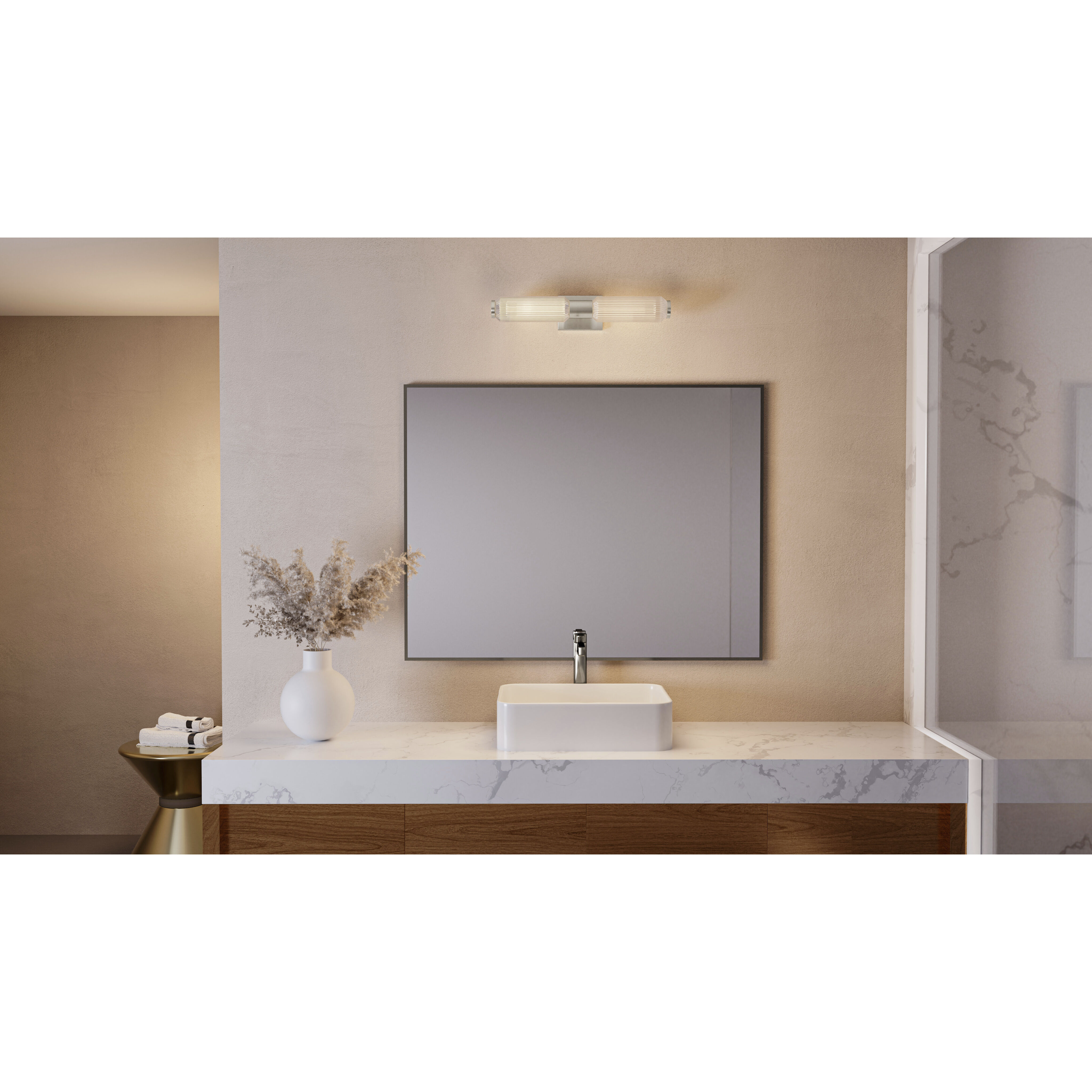 Hawes 2 Light 23.5 inch Brushed Nickel Bath Light Wall Light, Medium