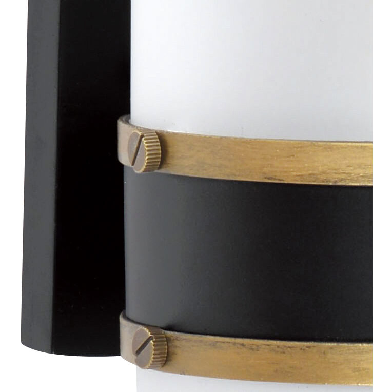 Capsule 1 Light 10 inch Matte Black/Textured Gold Outdoor Sconce, Brian Patrick Flynn
