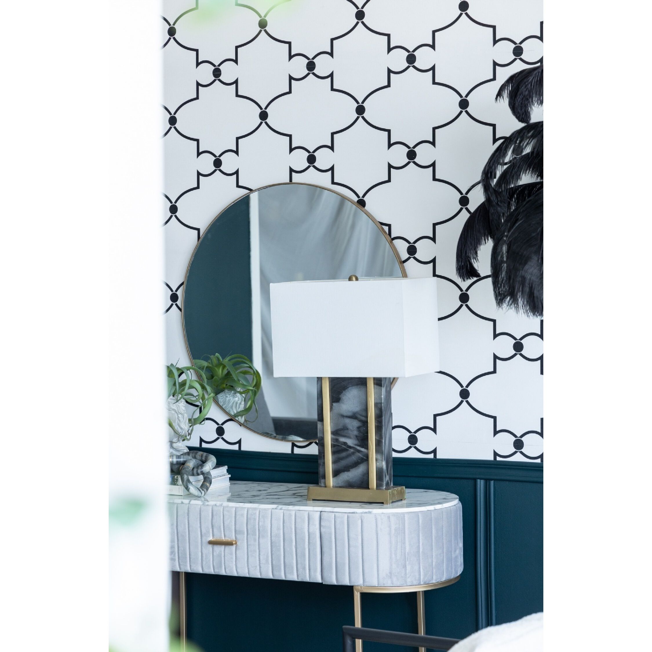 Anita 25.5 inch 40.00 watt Gold/Black/White Table Lamp Portable Light