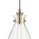 Laria 1 Light Champagne Bronze Pendant Ceiling Light in Clear