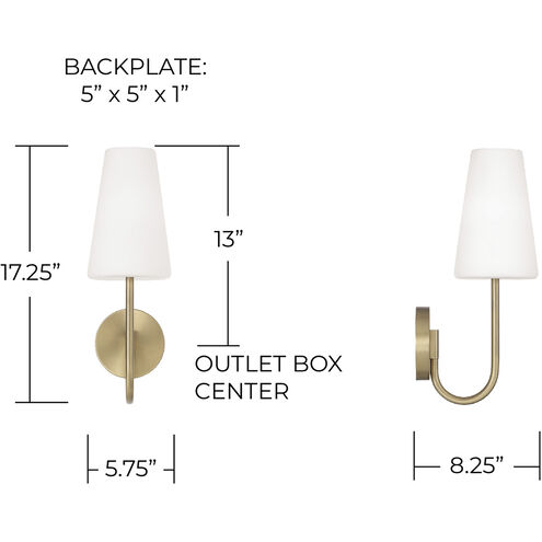 Averitt Sconce Wall Light in Aged Brass