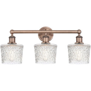 Niagra 3 Light 24.5 inch Antique Copper and Clear Bath Vanity Light Wall Light