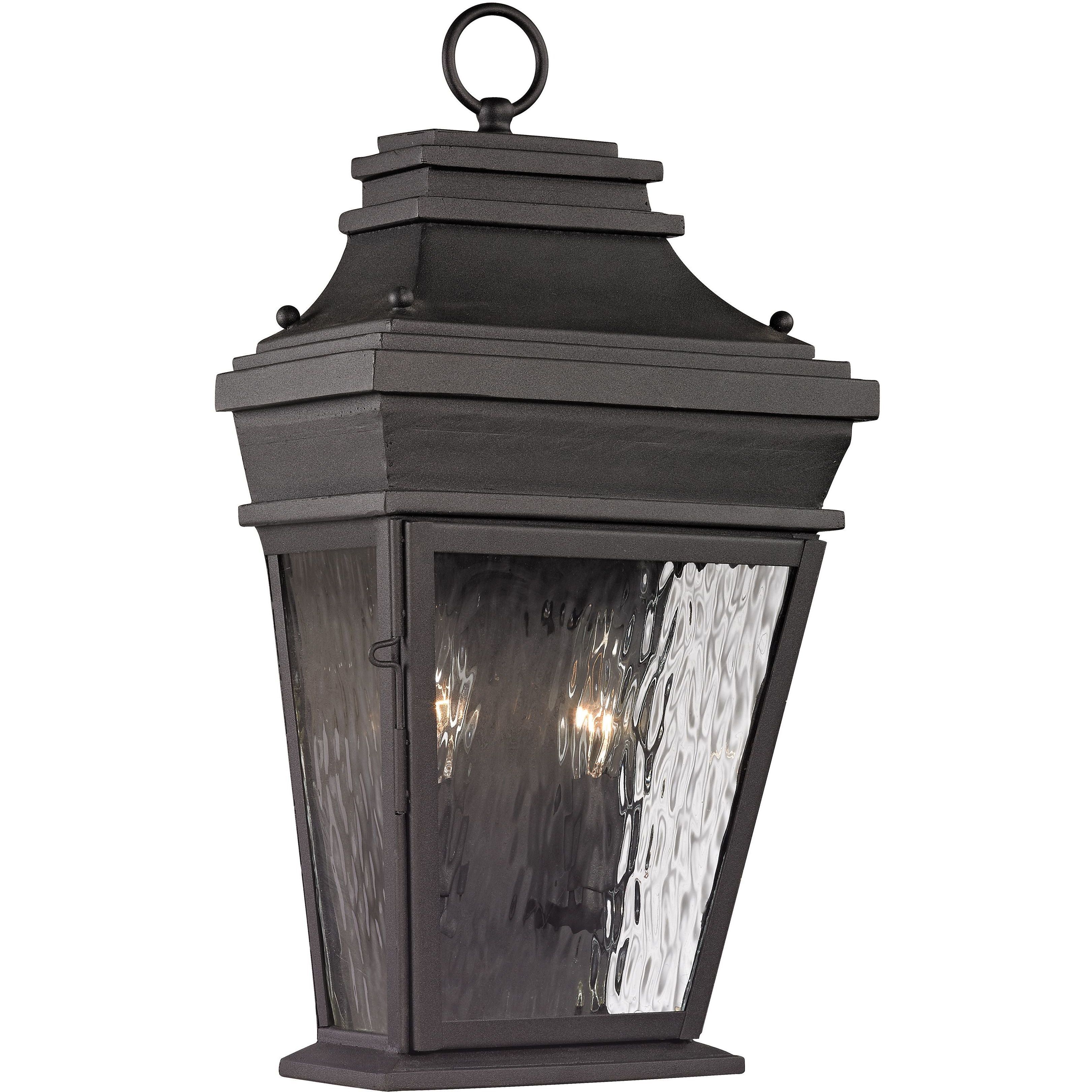 Forged Provincial 2 Light 18 inch Charcoal Outdoor Wall Sconce